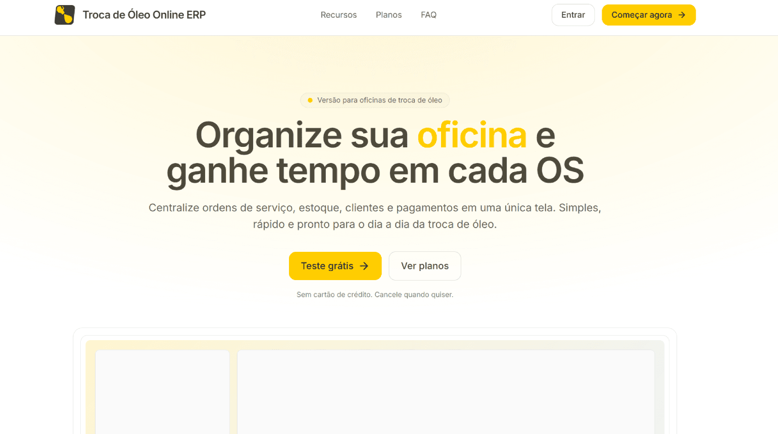 ERP Troca de Óleo Online