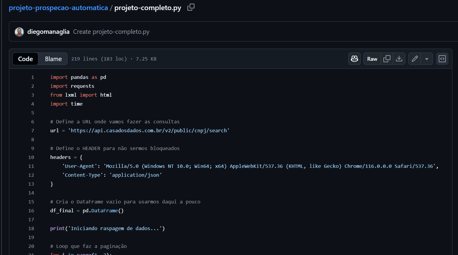 Projeto de Prospecção